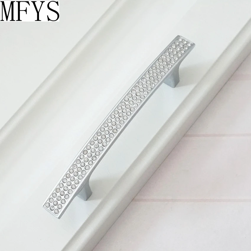 3.75 ''5'' 6.3 ''الفضة الكريستال مضمد سحب درج التأثيرات مقابض مجلس الوزراء مقبض حجر الراين الزجاج المطبخ الأثاث سحب الأجهزة