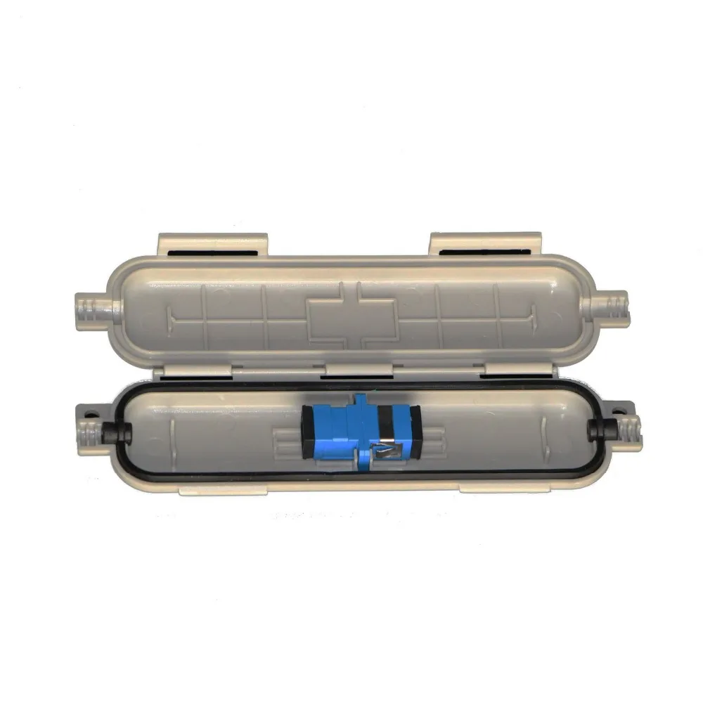 bilder für 5 Teile/los Sc Schützen Box mit SC UPC SM Adapter FTTH Fiber Zubehör für glasfaserkabel schutz bilder für 5 Teile/los Sc Schützen Box mit SC UPC SM Adapter FTTH Fiber Zubehör für glasfaserkabel schutz