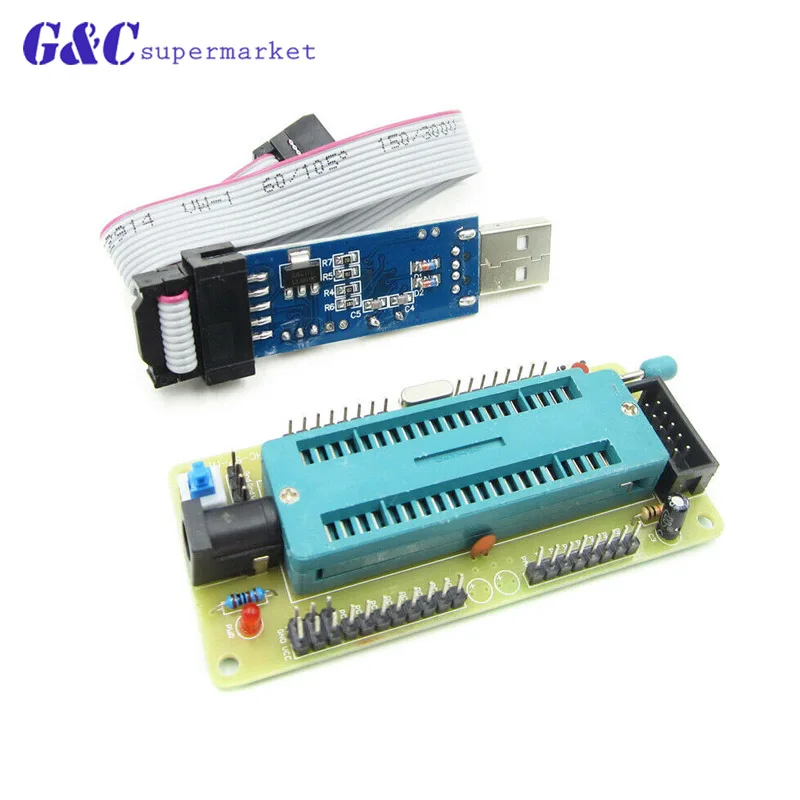 AVR ATMEGA16 Minimum System Board ATmega32 Development Board + USB ISP USBasp Programmer For ATMEL diy kit