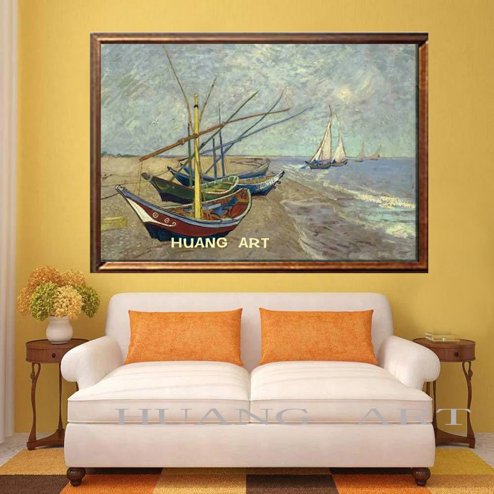 Морской пейзаж рядом с Les Saintes Maries De La Mer от Vincent Van Gogh картина маслом Rep ручная