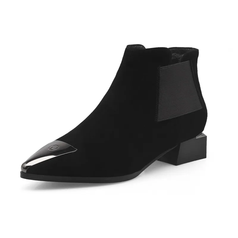 

LOVEXSS Women Winter Boots Chelsea Boots Black Gray Plus Size 34 40 Women Winter Boots