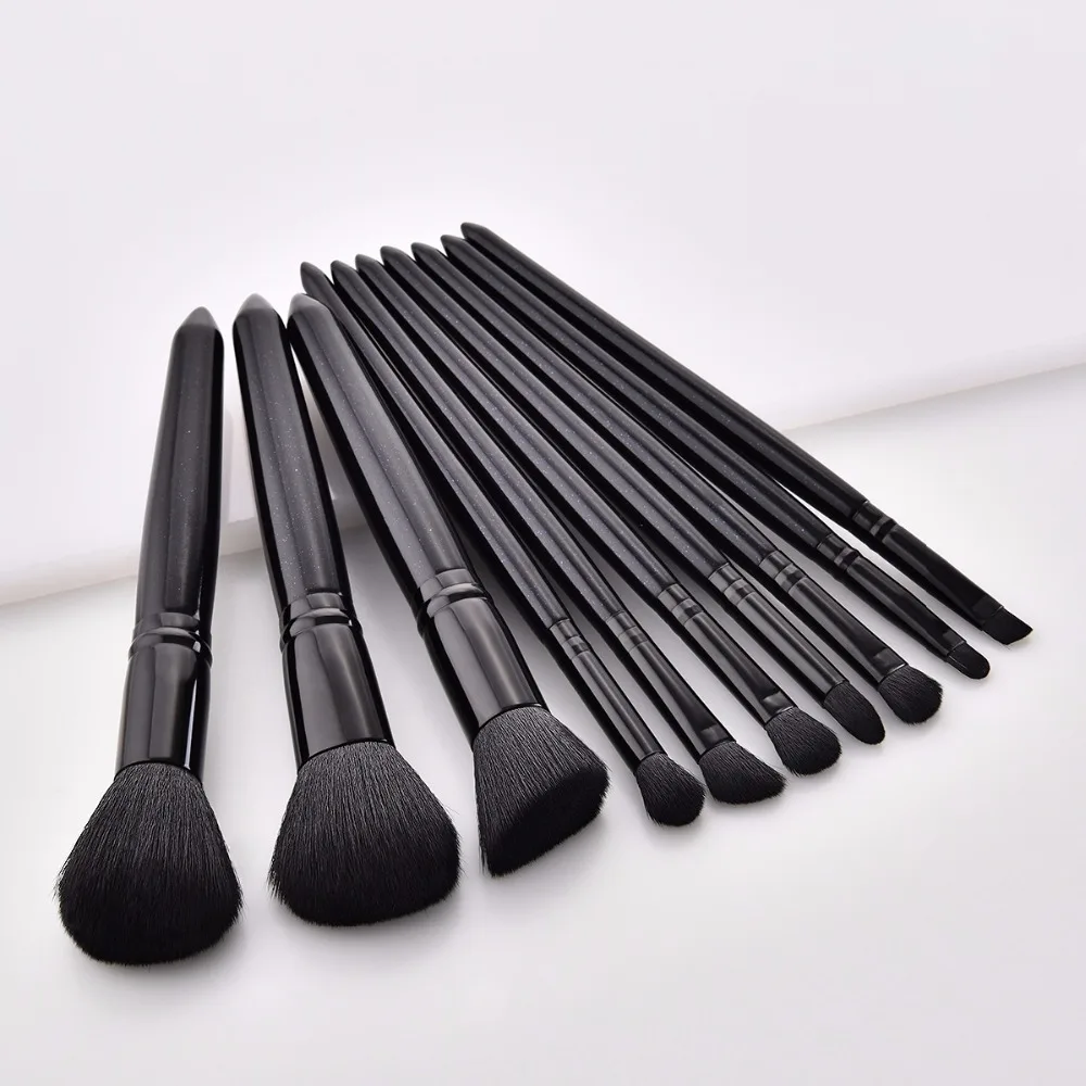 

10pcs Makeup Set Foundation Powder Eyeshadow Professional Makeup Brush Cosmetic Soft Synthetic Hair Blac