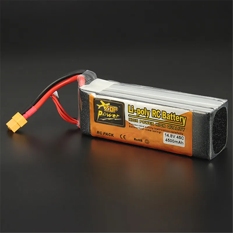 Reachargeable Lipo аккумулятор ZOP power 14,8 V 4500mAh 4S 45C Lipo аккумулятор XT60 штепсельные игрушки на радиоуправлении, модели