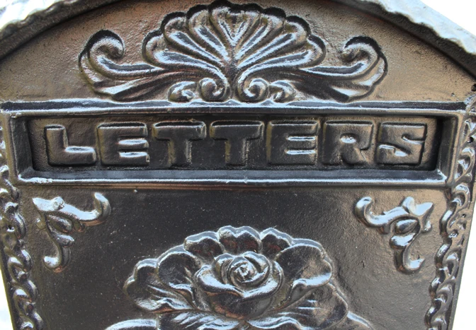 Cast Aluminum Flower Mailbox Embossed Trim Bronze Decorative Metal Garden Wall Mail Post Letters Box Postbox Outdoor Free Ship