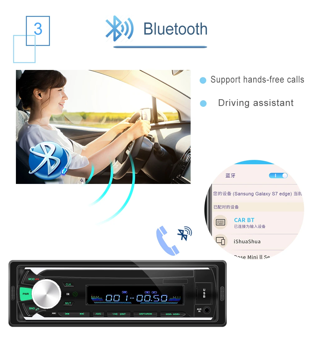 Автомагнитола 1 Din Bluetooth SD MP3 плеер Coche радио Estereo Poste Para Авто аудио стерео Carro Samochodowe Automotivo