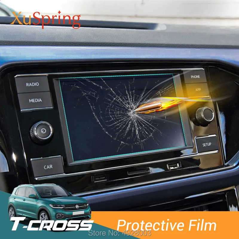 

Car Navigation Tempered Glass Screen Protector Steel Portective Film Styling For Volkswagen VW T-cross Tcross 2019 2020