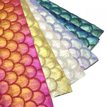 30*140 см Русалочка Радужная рыба весы Винил Искусственная искусственная кожа для самостоятельного пошива одежды HairBow сумки, 1Yc7137