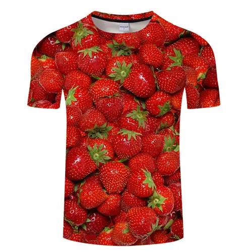 Cereza impresión Camiseta 3D Camiseta hombres mujeres T Camiseta de calidad Tee Streatwear superior 6XL Casual manga corta Camiseta cuello de la gota nave