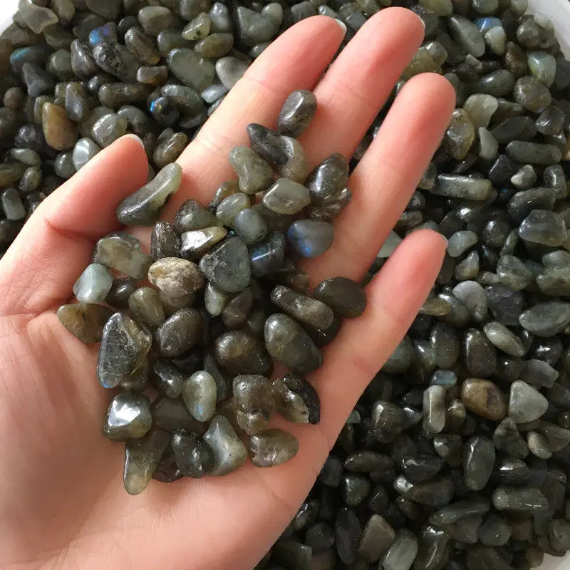 

50g 2 Size Natural Labradorite Moon Stone Gravel Rock Mineral Specimen Healing Natural Stones and Minerals