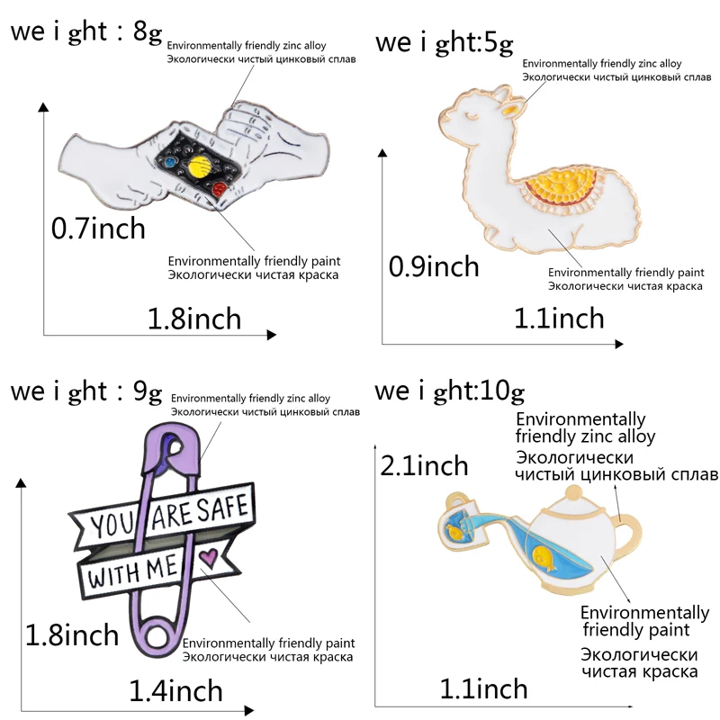 Заколки с животными вафли текстовое сообщение рулон бумаги безопасности Броши Альпака Дельфин звездное небо Значки эмаль отворотом коллекция булавок брошь