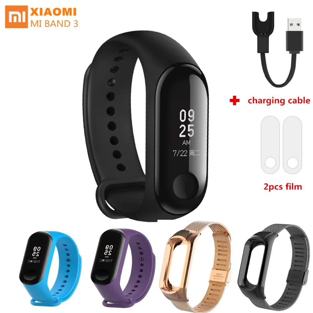 

Xiaomi Mi Band 3 Smart Wristband Not NFC bluetooth Bracelet Weather Forecate Fitness Tracker Miband 3 with charging cable