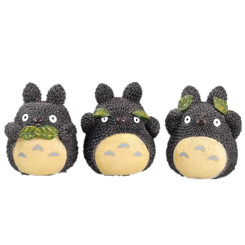 

Cartoon Japan Style Mini Totoro Figurines Decor Do not Listen/Speak/Look Miniature Resin Craft Children New Year Christmas Gifts