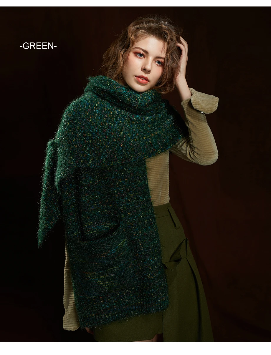 Fashion Cashmere Scarves Winter Wool Knitting Scarf Warm Women Shawls And Wraps Autumn Scarf Large Shawl Size200cm45cm (12)