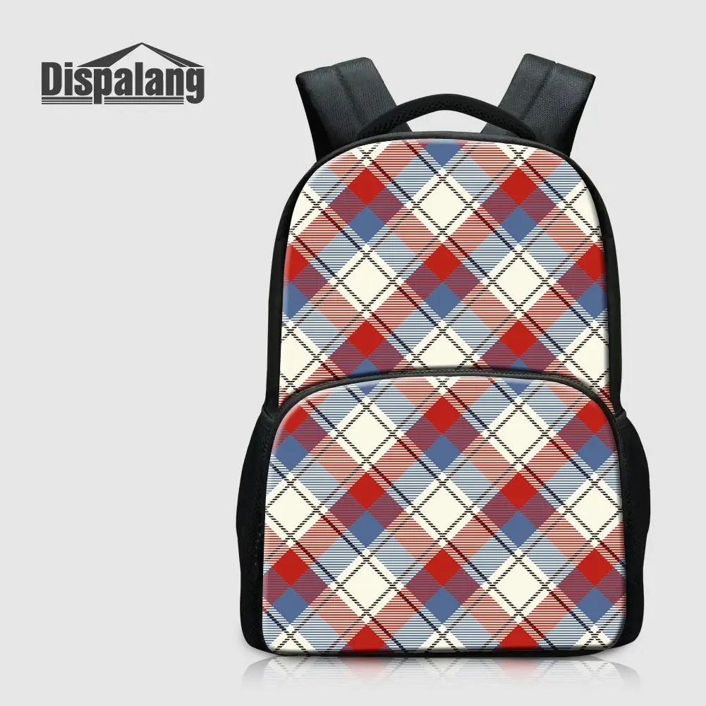 

Dispalang Plaid Patterns Backpacks With Laptop Compartment Canvas School Bags For High School 17 Inch Bookbags For Teenage Girls