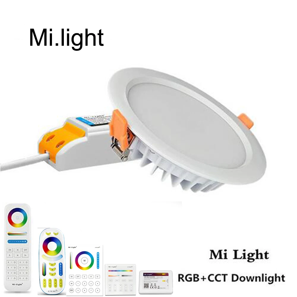 Сверхъяркий светодиодный встраиваемый потолочный светильник круглый RGB CCT 6 Вт 12