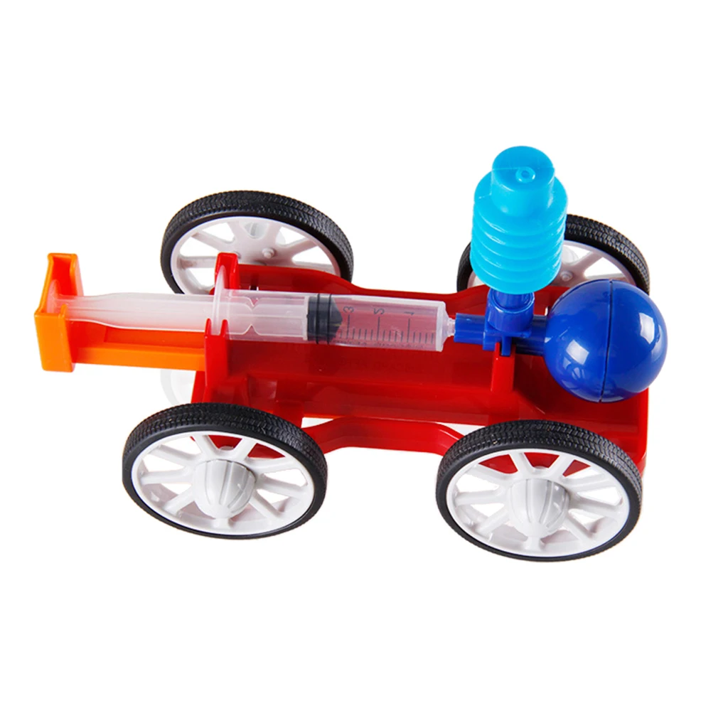 DIY Air Powered Car Vehicle w/ Simple Air Compressor Science Experiment Kit Physics Puzzle Assembly Toys Kid Student Educational