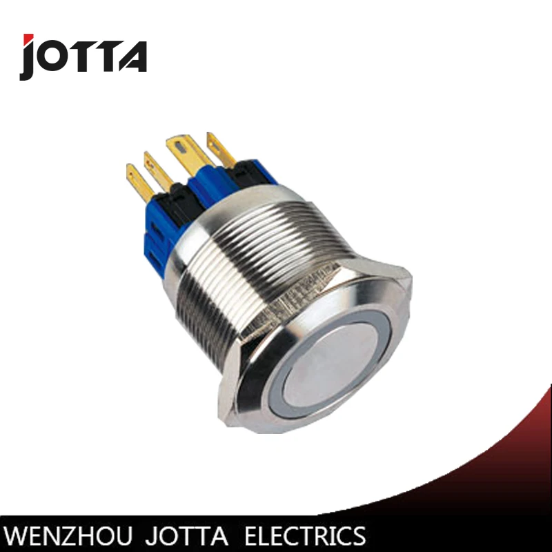 

GQ25-11E 25mm momentary LED light Ring Lamp type stainless steel push button switch with flat round