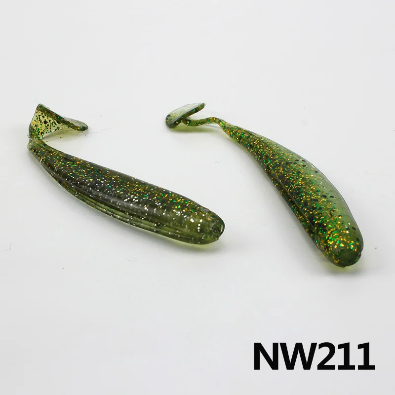 NOEBY 6 шт./лот Мягкая приманка 75 мм/2,2 г T-Tail Swimbait ручная мягкая рыболовная приманка Shad ручные силиконовые снасти для ловли окуня - Цвет: NW211