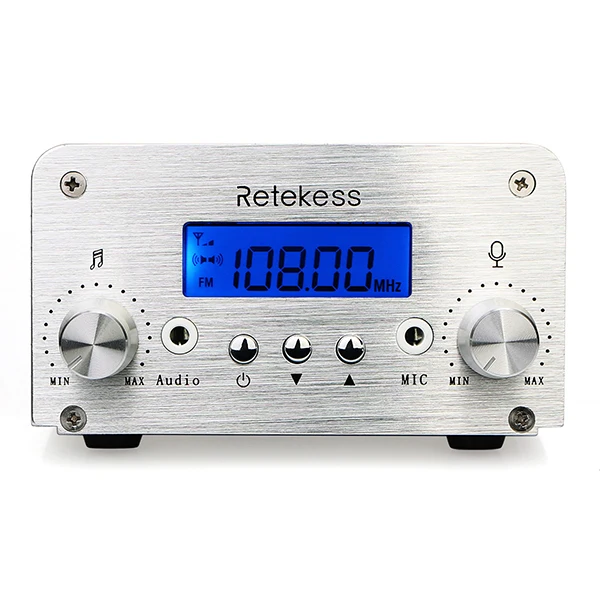 Retekess TR502 15 Вт fm-передатчик мини-радиостанция PLL Bluetooth Беспроводная трансляция+ мощность+ антенна автомобильный кинотеатр кампус вещание