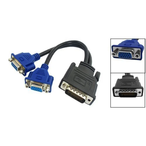 

WSFS Hot New 3.5cm / 5.3" DMS-59 Pin to 2 Dual VGA 15 Pin Female Splitter Adapter Cable