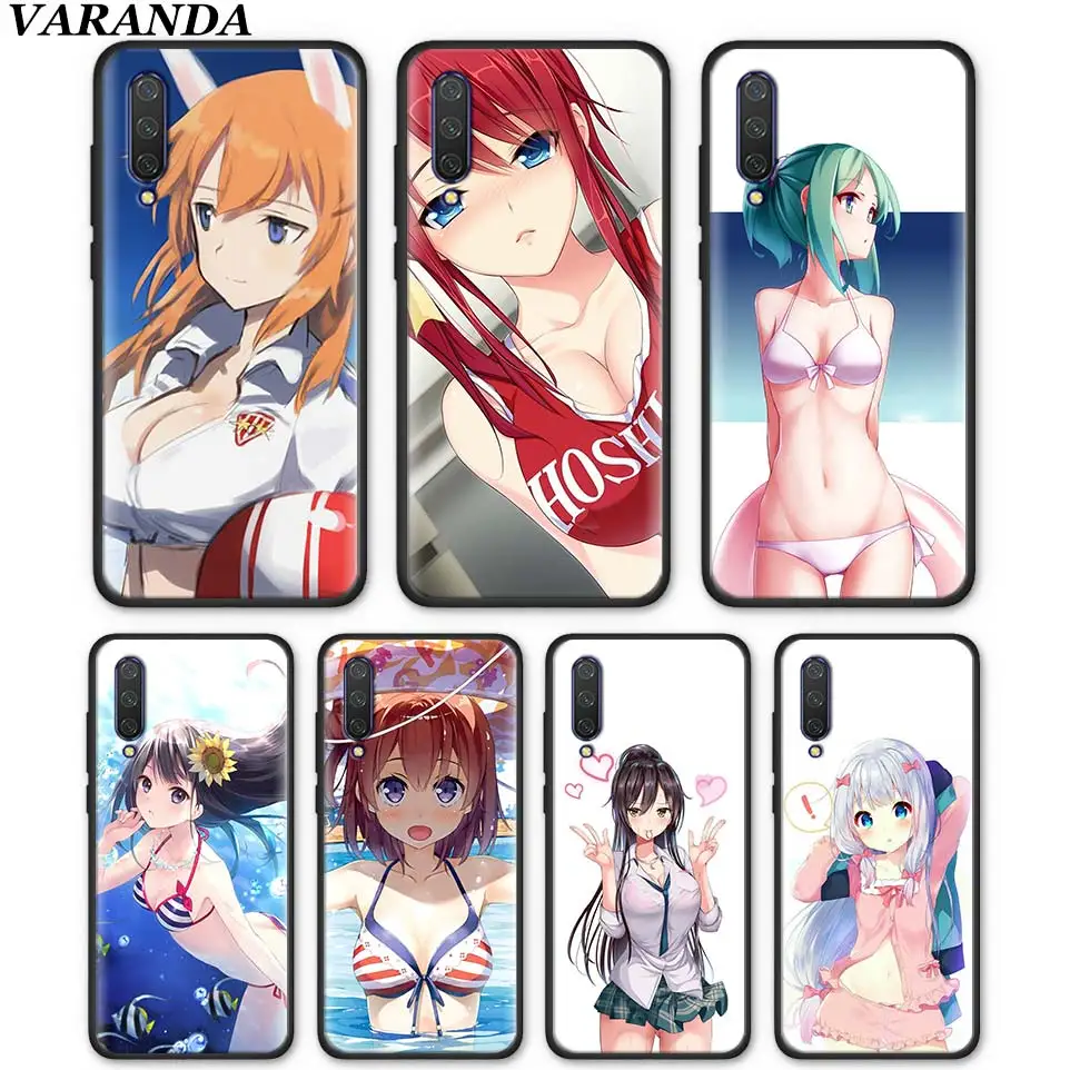 

sexy anime girl Soft Silicone Case for Xiaomi Mi 9T CC9 CC9E A1 A2 Lite 5X 6X Poco F1 Black TPU Cases Coque