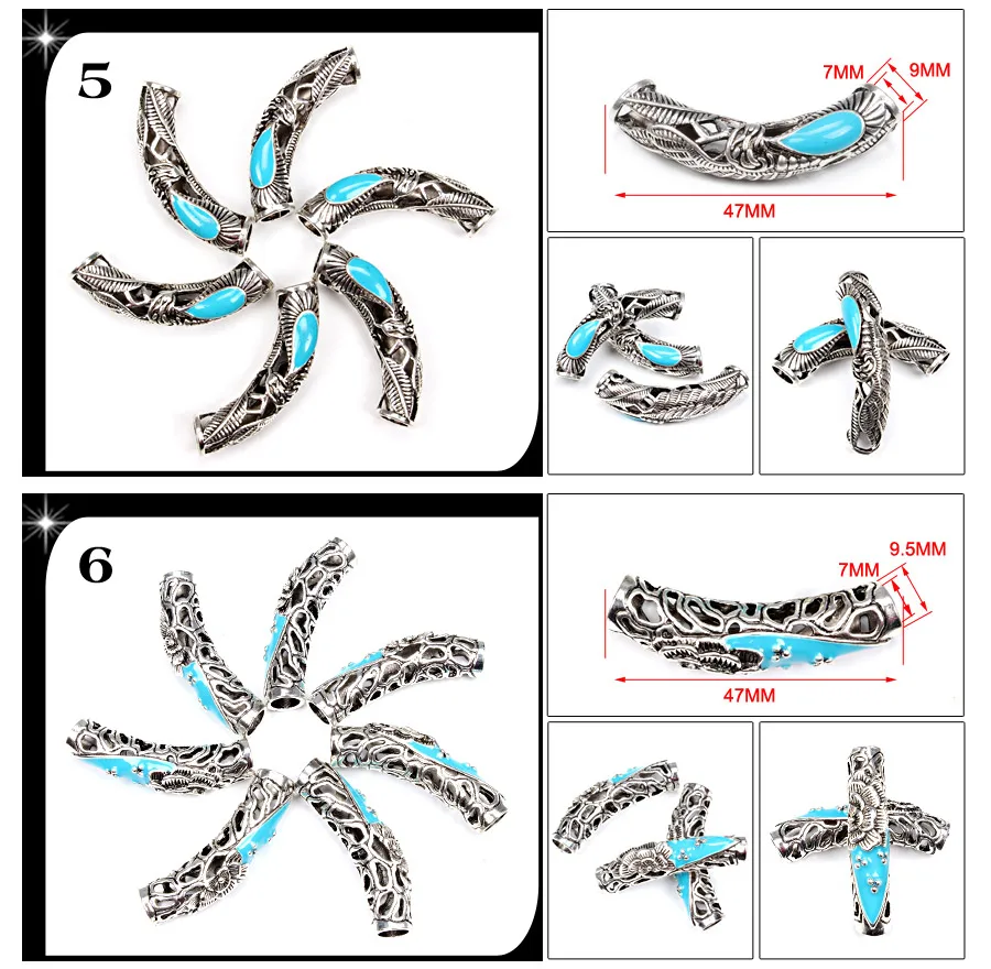 Norse Vikings Runes Hair Beard Beads for Bracelets Pendant Necklace DIY,Braiding Beads for hair Braids Antique Silver Beard