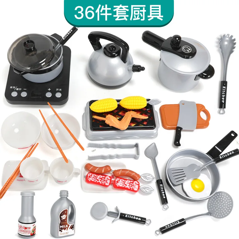 

Children Mini Kitchen Cookware Pot Pan Kids Pretend Cook Play Toy Simulation Kitchen Utensils Toys Set Children gift