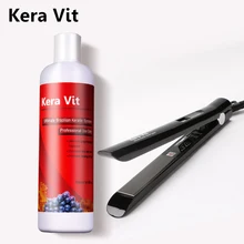 Kera Vit 500ML Brazilian Grape keratin treatment straighten hair product+hair flat iron soften and smoothing hair