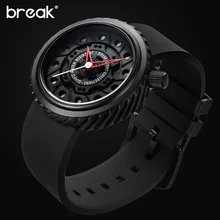BREAK Haut De Luxe Hommes Racing Moto Sport Montres Bracelet En Caoutchouc Casual Mode Passion Étanche Geek Creative Cadeau Montre-Bracelet