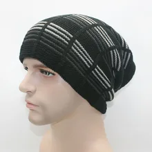 Mingjiebihuo Осенне-зимняя обувь в горизонтальную полоску Вязание плюс флис головкой Спорт на открытом воздухе обувь для мужчин и женщин теплая шапка