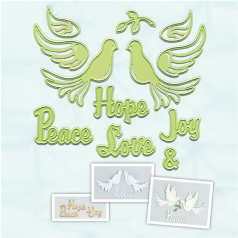Ufurty Pigeon Peace Hope Love новые металлические режущие штампы для скрапбукинга DIY Alubm фото