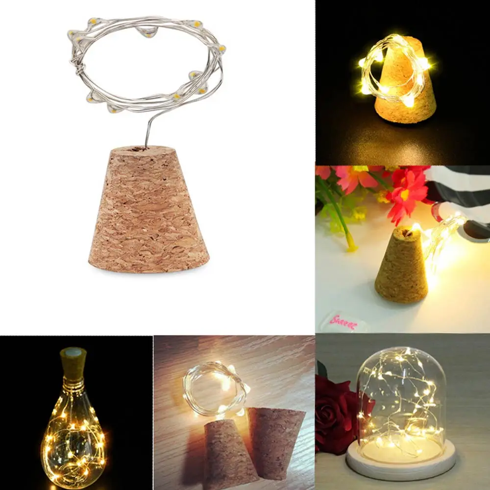 

2M Wine Bottle Lights LED Cork Copper Wire Colorful Garland DIY Christmas String Lights For Party Halloween Decoracion