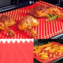 As seen on TV Red Bakeware Pan 39*27cm Nonstick Silicone Baking Mat Pads Oven Baking Tray Sheet Kitchen Tools
