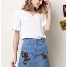 Мини-юбки модное популярное Высокая талия вышитые цветок Детская безопасность брюки Ripped Vintage синие джинсы юбка