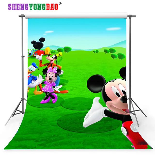 

SHENGYONGBAO 150cm*210cm Vinyl Backdrops for Photography Mickey Mouse Photo Studio Background NML-1044