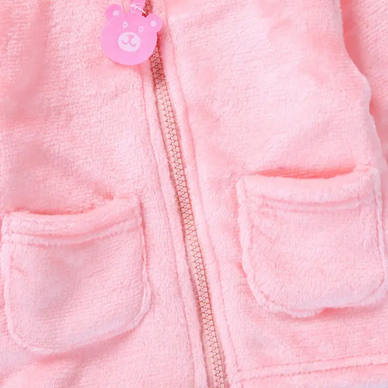 Для От 0 до 2 лет для новорожденных осенние теплые Симпатичные Куртки одноцветное Цвет пальто кошачьими ушками верхняя одежда с капюшоном Детская куртка детская Костюмы S2