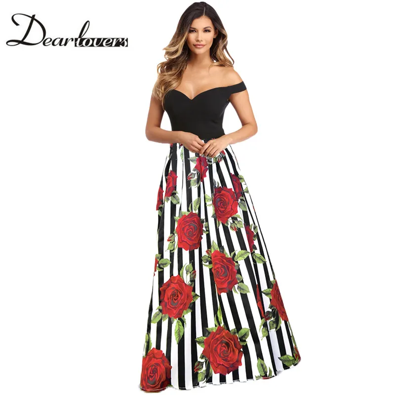 Off-Shoulder-Sweetheart-Neck-Bodice-Red-Floral-Print-Gown-LC610173-3-28242