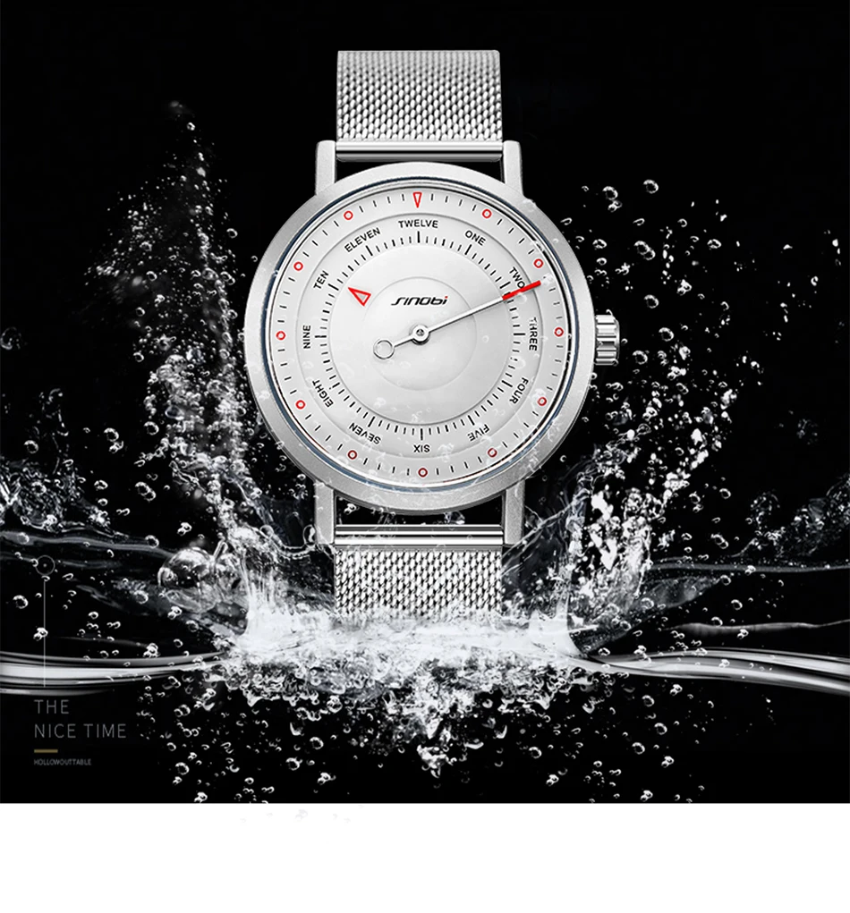Sinobi Top Luxury Brand Men Leather Strap Sports Watches Men's Quartz Clock Man Waterproof Wrist Hiking Watch Relogio masculino
