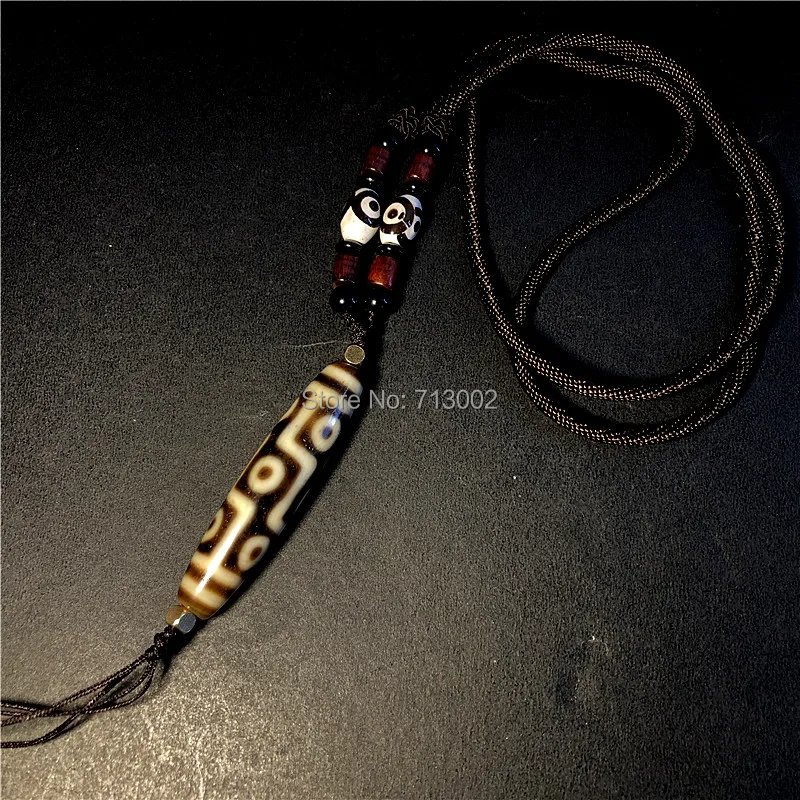 

Magical Tibetan Buddhism 9*Eyes Dzi Pendant Amulet Bead Necklace Talisman With certificate