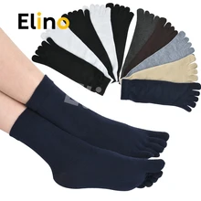 

Elino 5 pairs/Lot Five Fingers Toes Socks Sports Cycling Cotton Breathable Deodorant Socks for Men Women Insoles