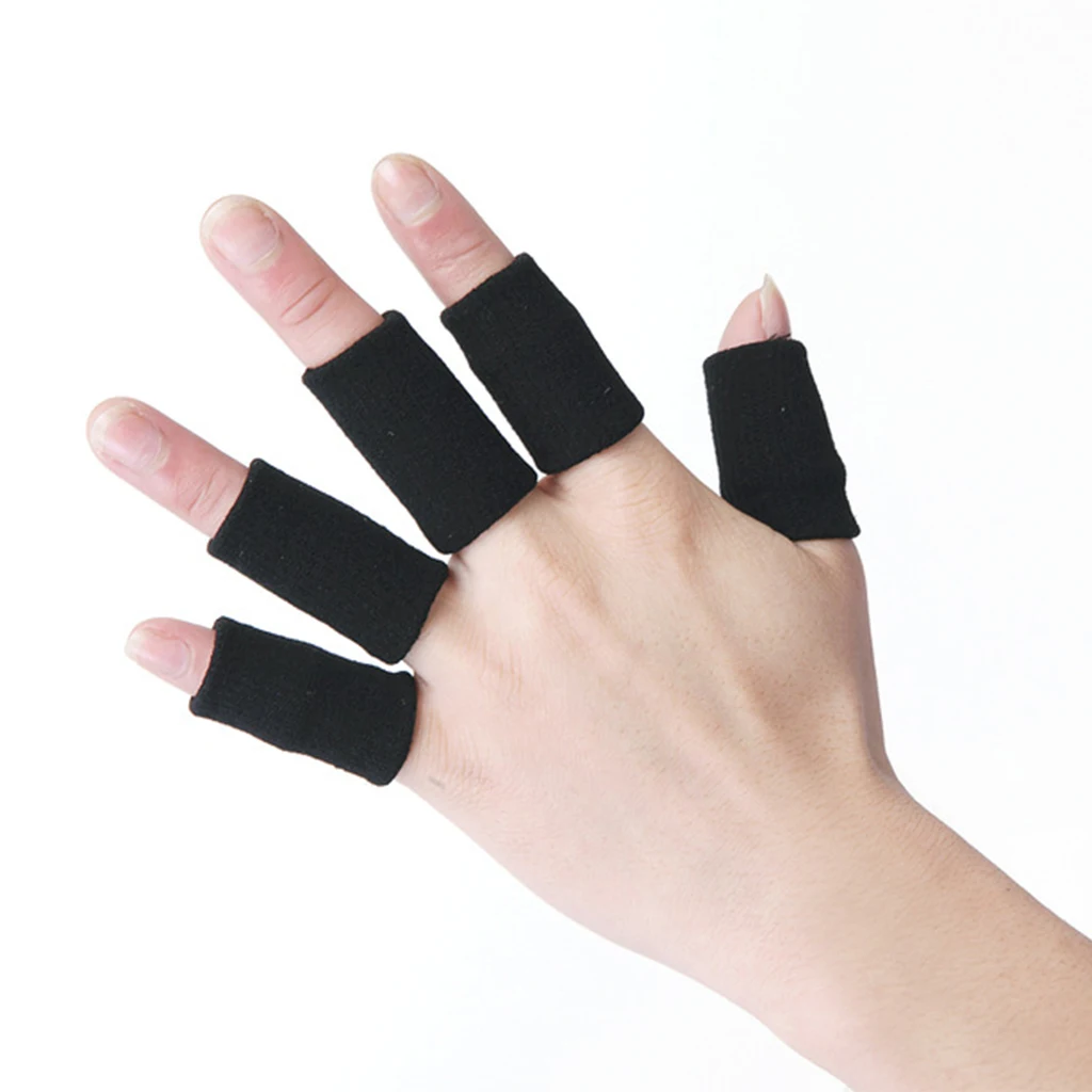10 Pieces Finger Sleeves Thumb Braces Support Elastic Compression Tubes Protector Braces for Relieving Arthritis Pain