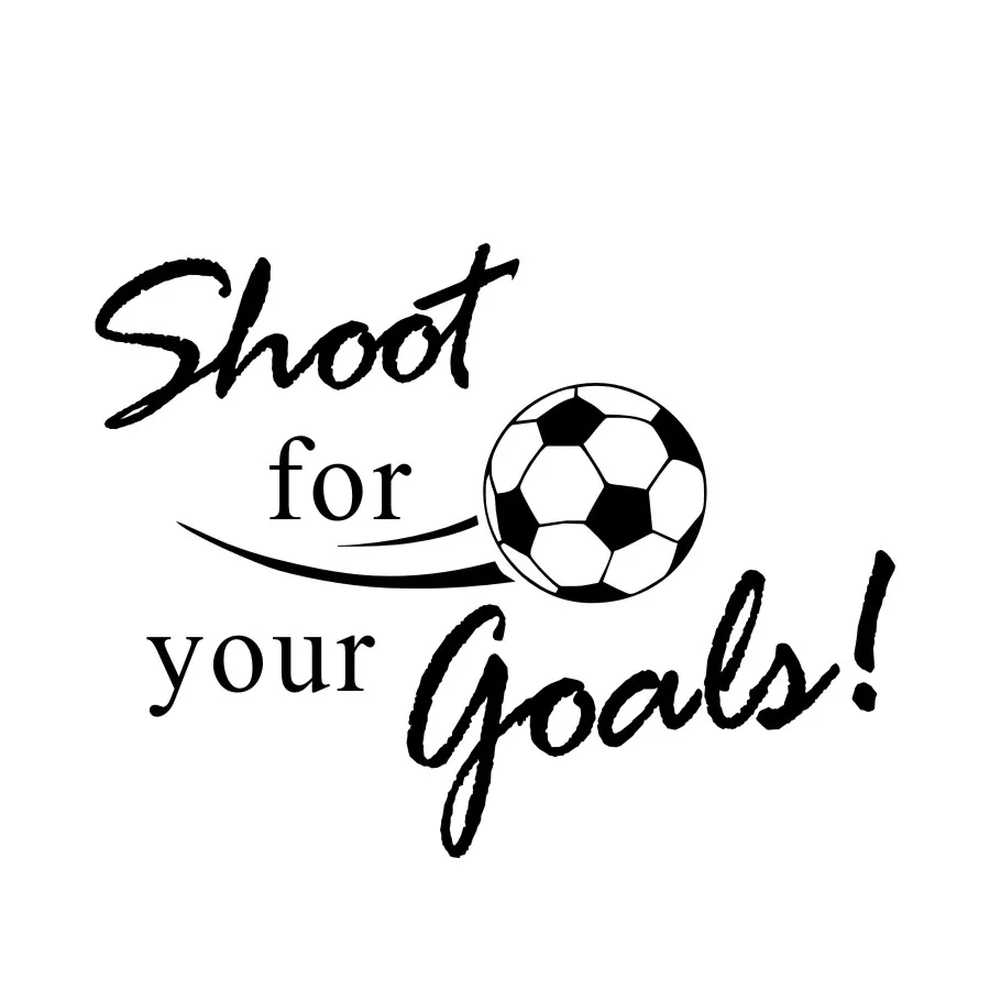 Shoot For Your Goals Soccer Home Decor Wall Decals Color Black Vinyl