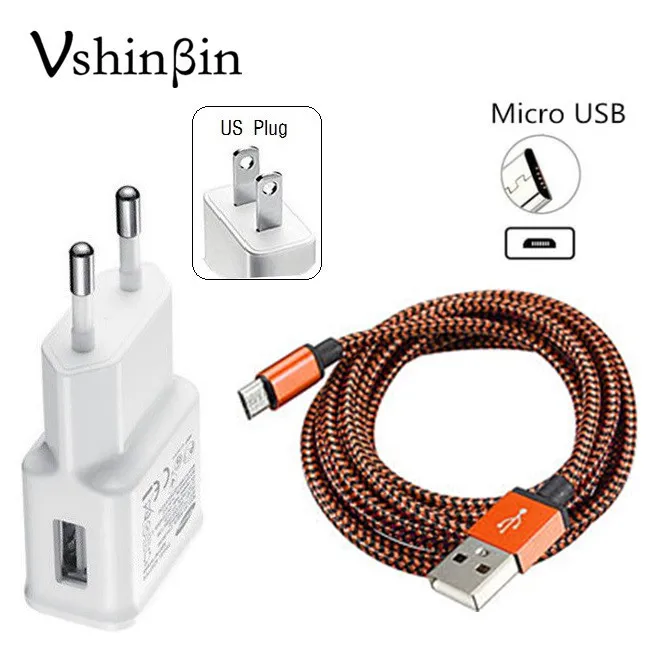 

Vshinbin 2-in-1 US / EU Plug Wall Charger + Micro USB Cable For XiaoMi Mi 4C 4i Redmi Note 5A 4X S2 3S 5 Plus 4A
