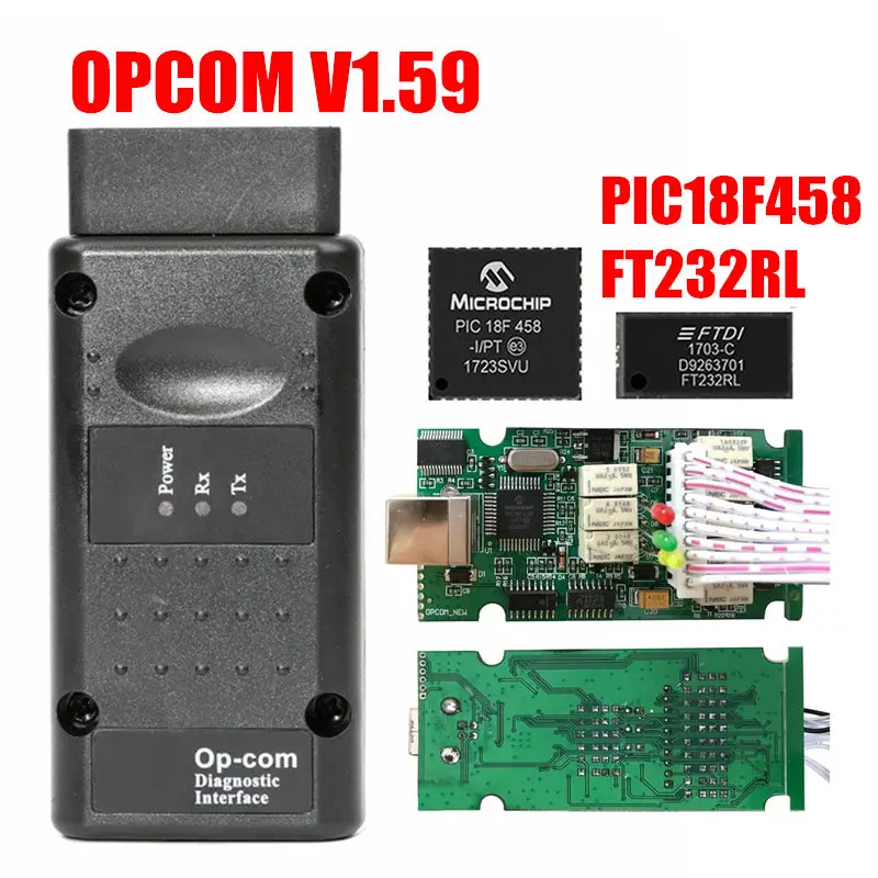 V1.95 OPCOM V1.59 1,65 OP COM V1.70 OPCOM V1.78 для Opel OBD2 OP-COM интерфейс сканер диагностический инструмент с чипом PIC18F458 - Цвет: V1.59