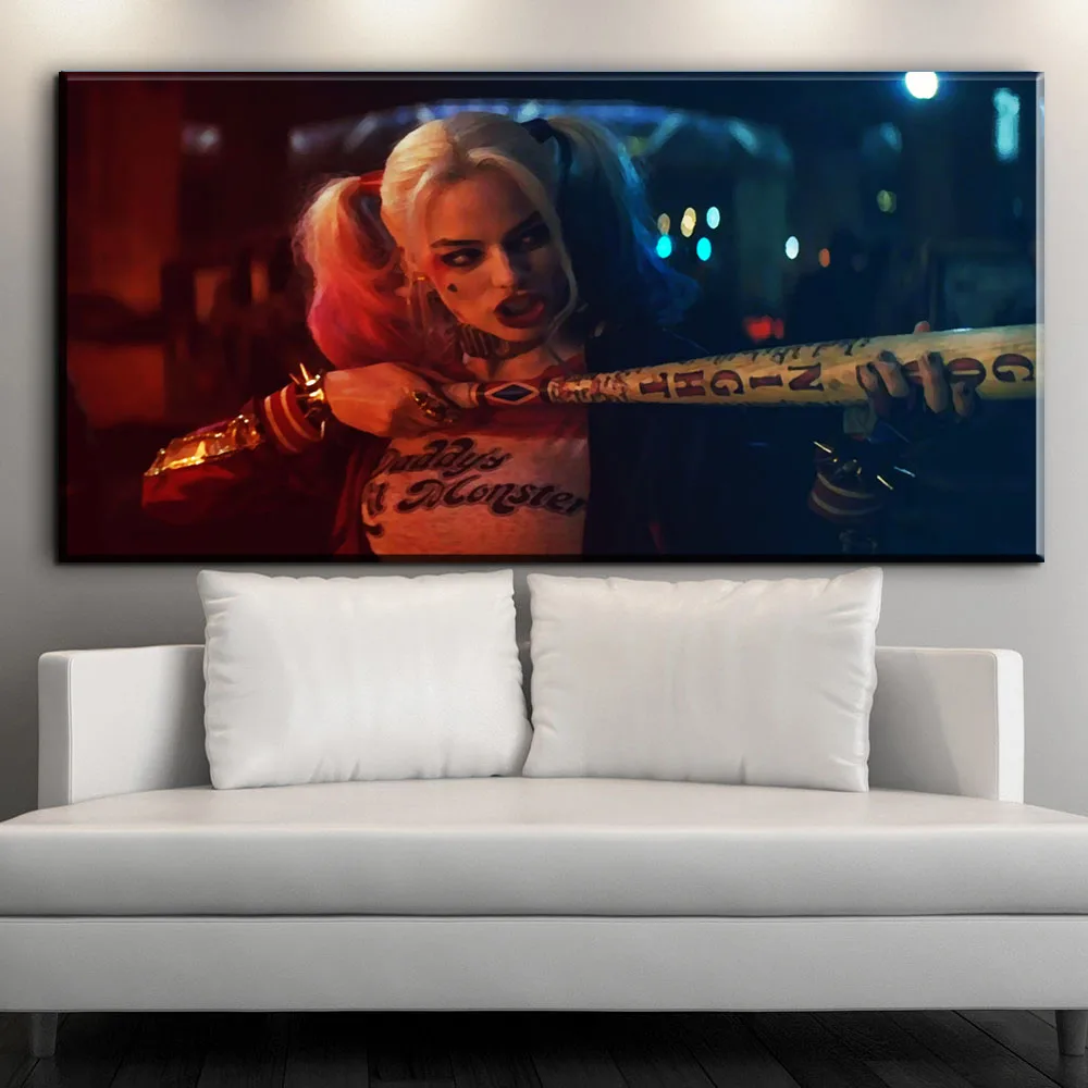 ZZ1026 Modern Home Wall Decoration Harley Quinn Canvas Modular Picture