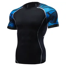 Мужские компрессионные футболки Рашгард MMA Keep Fit фитнес с коротким рукавом базовый слой кожи плотные эластичные футболки для тяжелой атлетики мужские s футболки