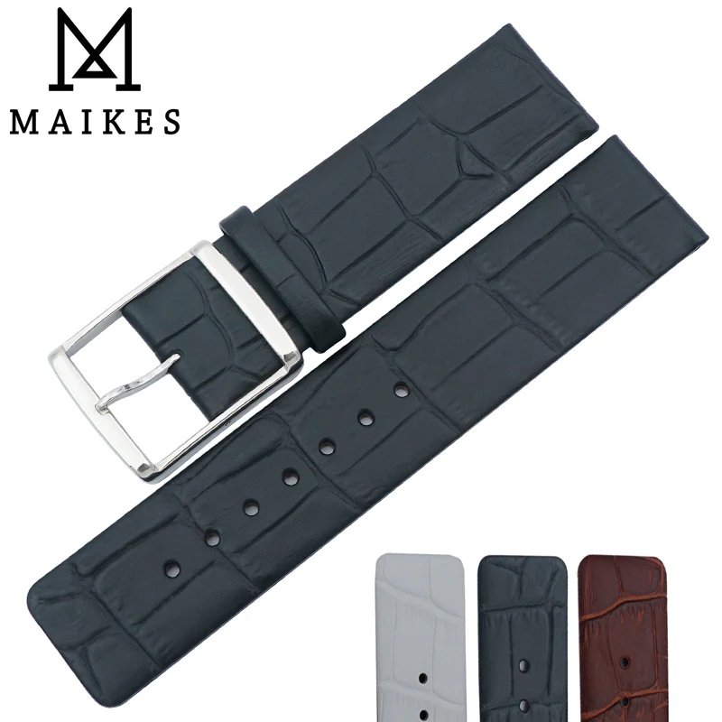 

MAIKES High Quality Watchband Alligator Grain Genuine Leather Watch Strap Band 16mm 18mm 20mm 22mm For CK Calvin Klein