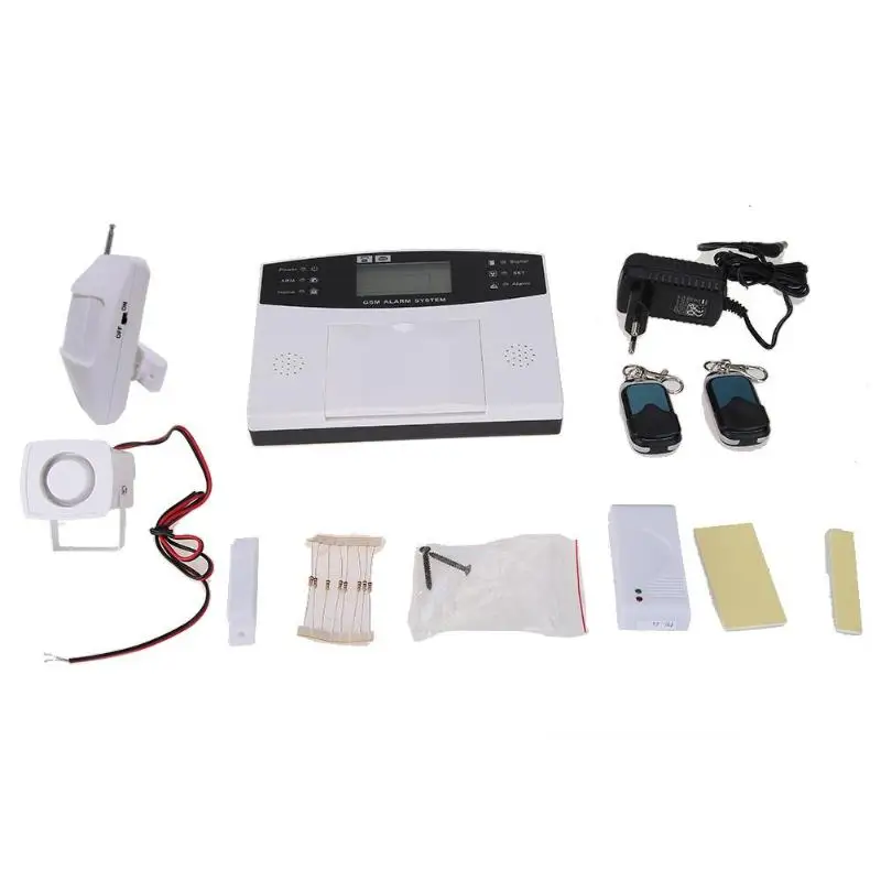 

Wireless LCD 433MHZ GSM SMS Home Security Burglar House Fire Alarm Security System Automation Kit Detector Sensor Alarm Systems