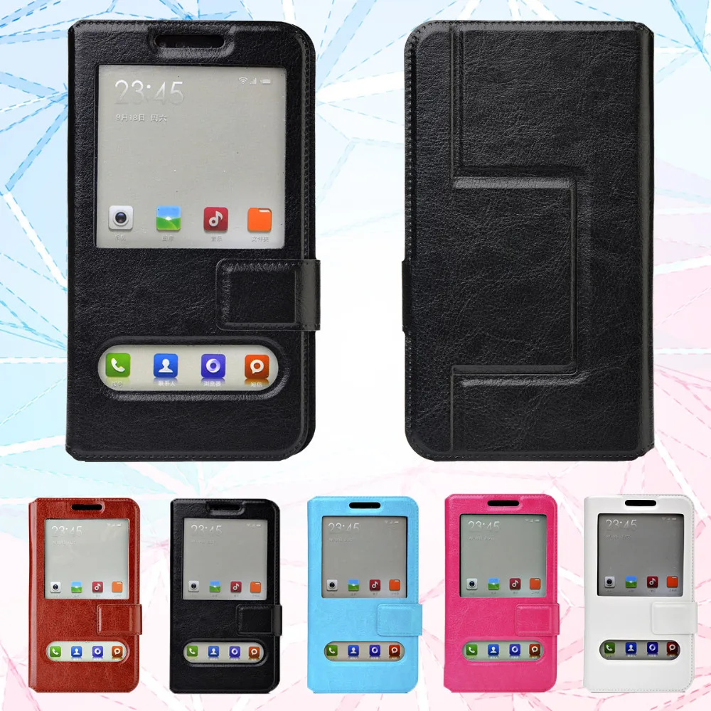 In Stock! For DEXP Ixion M LTE 5 Universal 5&quot Original View Window Case Flip Leather Back Cover Cases Battery Housing F4 |