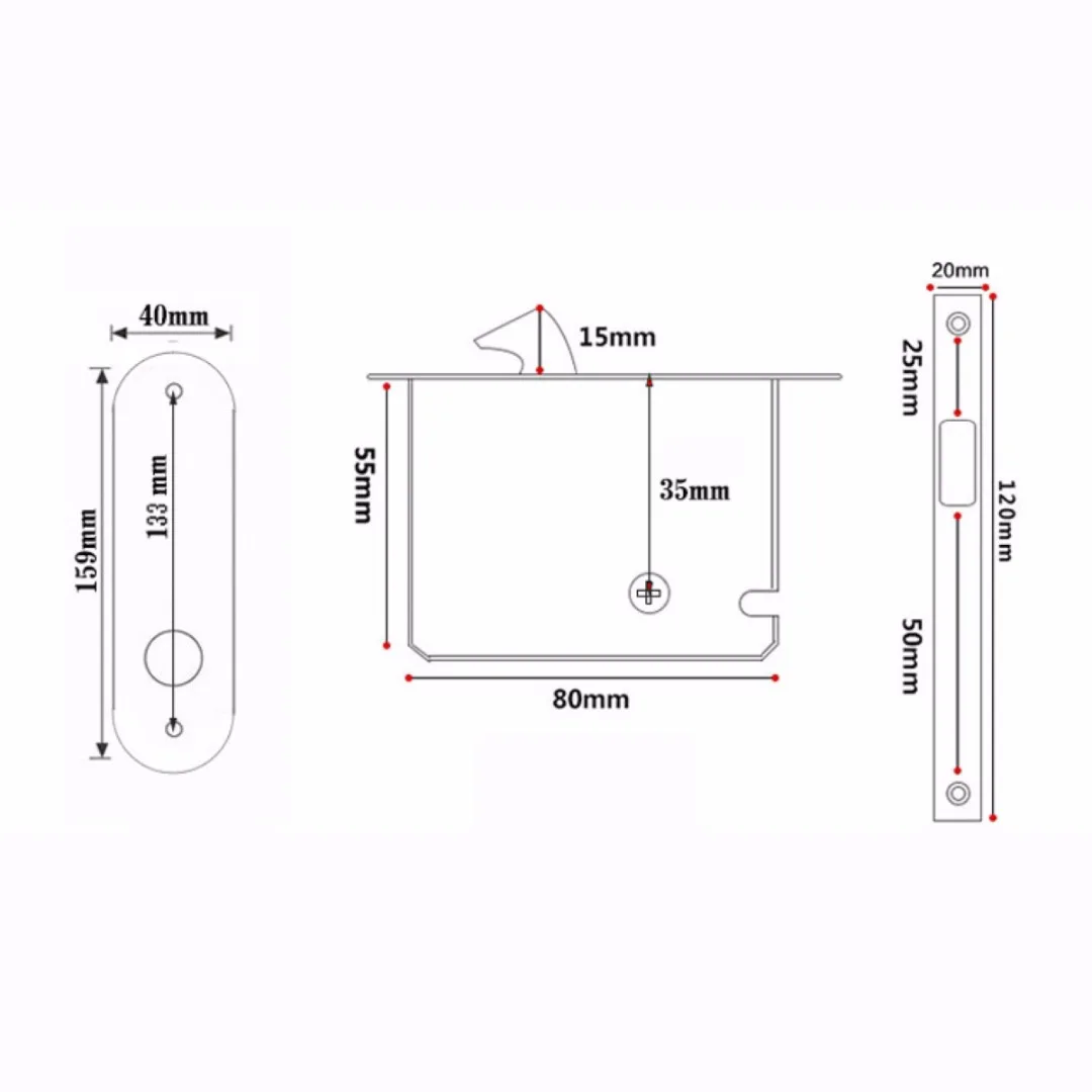 High Quality Recessed Invisible Handle Door Cabinet  Lever Mortise Lock Bathroom Kitchen Balcony Sliding Door Lock Mayitr